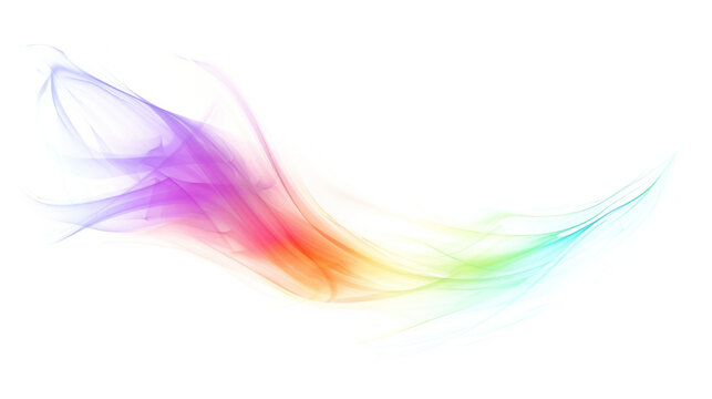 rainbow colored abstract wave isolated on white or transparent png