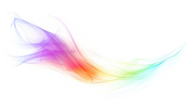 rainbow colored abstract wave isolated on white or transparent png