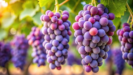 Cluster of purple grapes on a vine, grapes, vineyard, fruit, fresh, organic, wine, agriculture, harvest, juicy, cluster, sweet, food