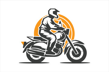 Obraz premium Scooter Rider Flat Icon Vector 