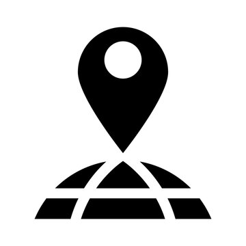 black location pin over globe clip art preview