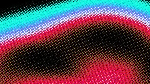 Abstract gradient halftone dotted background with a pop cartoon comic motion pattern. Seamless loop in retro monochrome vintage style in 4k. Fit for tint, alpha, or overlay layer. Half Tone minimal