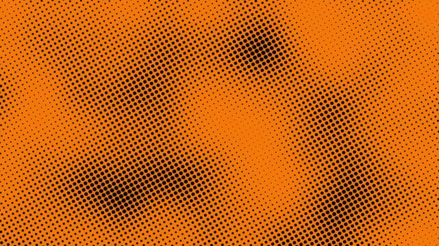 Abstract gradient halftone dotted background with a pop cartoon comic motion pattern. Seamless loop in retro monochrome vintage style in 4k. Fit for tint, alpha, or overlay layer. Half Tone minimal
