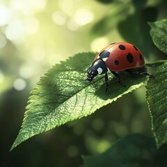 Fototapeta premium ladybird on a leaf