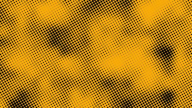 Abstract gradient halftone dotted background with a pop cartoon comic motion pattern. Seamless loop in retro monochrome vintage style in 4k. Fit for tint, alpha, or overlay layer. Half Tone minimal
