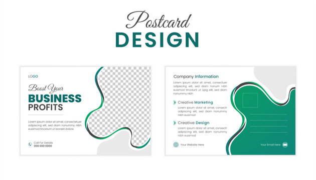 Corporate business postcard marketing agency postcard design vector template 
