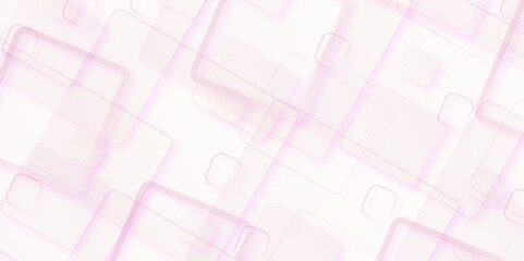 Abstract modern square grid pattern ceramic tiles wall and floor background. White and pink geometric glossy square lines background. Geometric and technology banner design. 