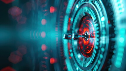 A digital composite of a secure vault door with biometric authentication features, symbolizing robust cybersecurity measures and protected access.