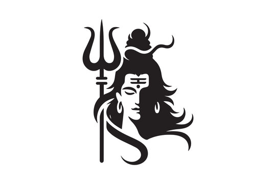 black shiva with trishul, hindu god clip art preview