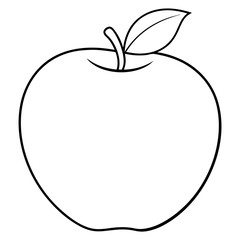 Vector Line Art of Apple - SVG, Cricut Files, Vector Clipart, Silhouette Cut Files, Apple Illustration for T-Shirts & Crafts