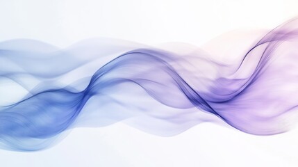 Naklejka premium Abstract waves of light soft blue and purple empty white background