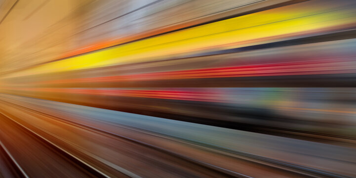High speed train runs on rail tracks - The train is going too fast as a result the air pressure is causing too much heat at the front
