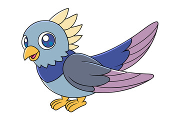 Cuckoo Bird Vector Illustration | Linocut, Kawaii, Cartoon, Clipart & Line Art Design