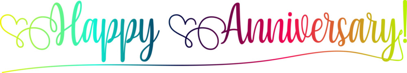 gradient color, Happy Anniversary Calligraphic Inscription. Calligraphic Lettering Design Template. Creative Typography for Greeting Card, Gift Poster, Banner