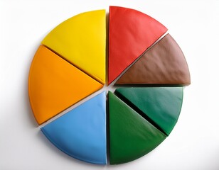 Fototapeta premium A pie chart shows the different food groups, replacing the traditional pyramid shape.