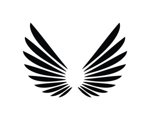 Flat Eagle or angle wing silhouette vector