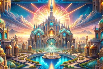 Obraz premium beautiful miniature 3d diorama festive glamorous luxury gift composition