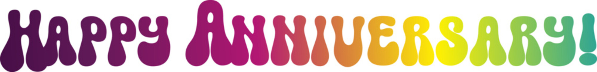 gradient color, Happy Anniversary Calligraphic Inscription. Calligraphic Lettering Design Template. Creative Typography for Greeting Card, Gift Poster, Banner