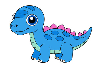 Dinosaur Vector Illustration Kawaii, Linocut, Cartoon Clipart & Line Art Designs