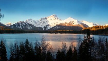 Calm Lake with Mountain Backdrop