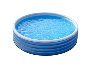 Above ground round swimming pool isolated on transparent or white background