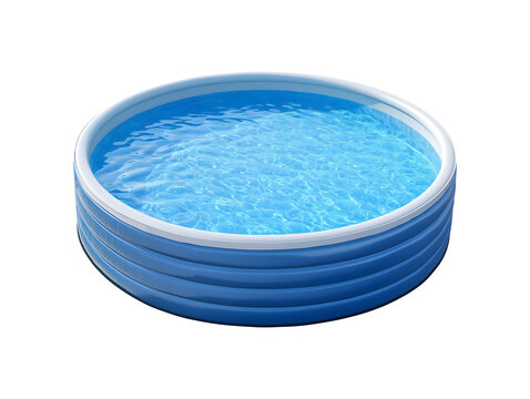 Above ground round swimming pool isolated on transparent or white background