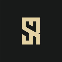 Vector monogram initial S R logo design