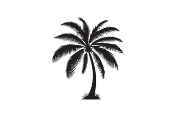 Fototapeta premium Palm tree silhouette vector illustration