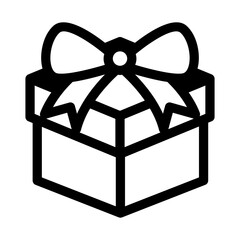 Gift box icon in thin line style vector illustration graphic design