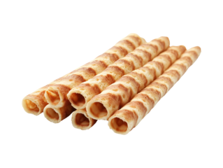 Waffle roll isolated on transparent or white background
