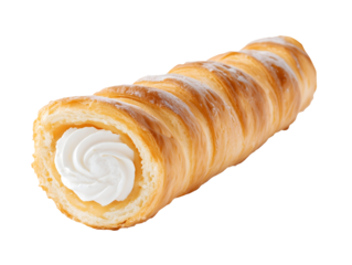 Cream horn isolated on transparent or white background