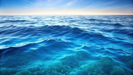 Fototapeta premium Sea water surface cut out, sea, water, ocean, surface, cut out, clear, abstract, nature, background,blue, waves, calm, reflection
