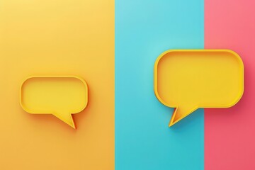 A colorful setup features two stylized chat windows, inviting engaging conversations and customer support discussions.