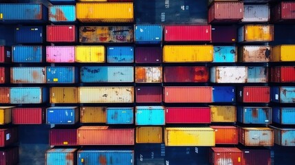 Fototapeta premium Colorful Corporate Cargo Container for Freight Transportation and Shipping