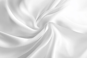 Obraz premium Smooth white silk fabric swirling in gentle folds, providing a soft and elegant texture, ideal for mockup purposes or luxury-themed backgrounds.