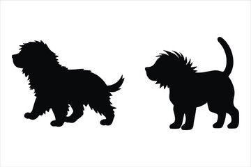 Puppy Dog Silhouette, Different Poses Puppy Silhouette
