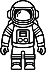 astronaut silhouette illustration black and white