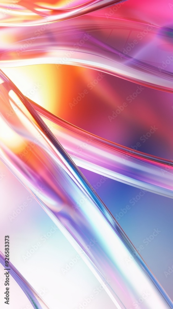 Poster abstract colorful light streaks in a dynamic and vibrant pattern, creating a fluid and futuristic vi