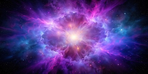 Fototapeta premium Purple explosion with galactic nebula colors isolated on background, purple, explosion, galactic, nebula, colors, isolated