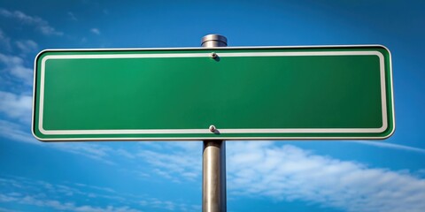 A blank street sign ready for custom text, customizable, personalization, urban, communication, message, roadside, signage