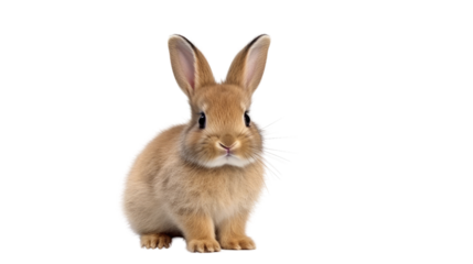 One newborn rabbit on a white background. Telephoto lens photography Realistic daylight