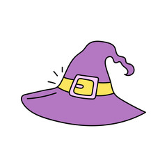 Witch hat doodle. Vector isolated on white background