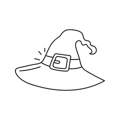 Witch hat doodle. Vector isolated on white background