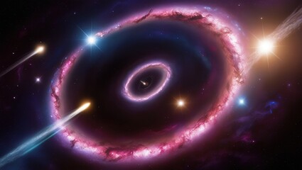 Obraz premium Cosmic Dance of Stars and Galaxies