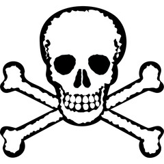 skull and crossbones cutout illustration
