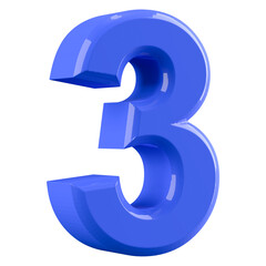 Blue 3D Number 3