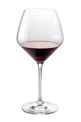 Goblet glass of red wine; isolated