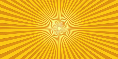 Obraz premium Vibrant Yellow Sunburst Background with Radiating Lines in Retro Style