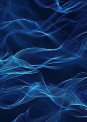 Abstract blue flowing lines on a dark background creating an ethereal and dynamic effect.