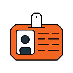 identity color line icon with white background vector stock illustration